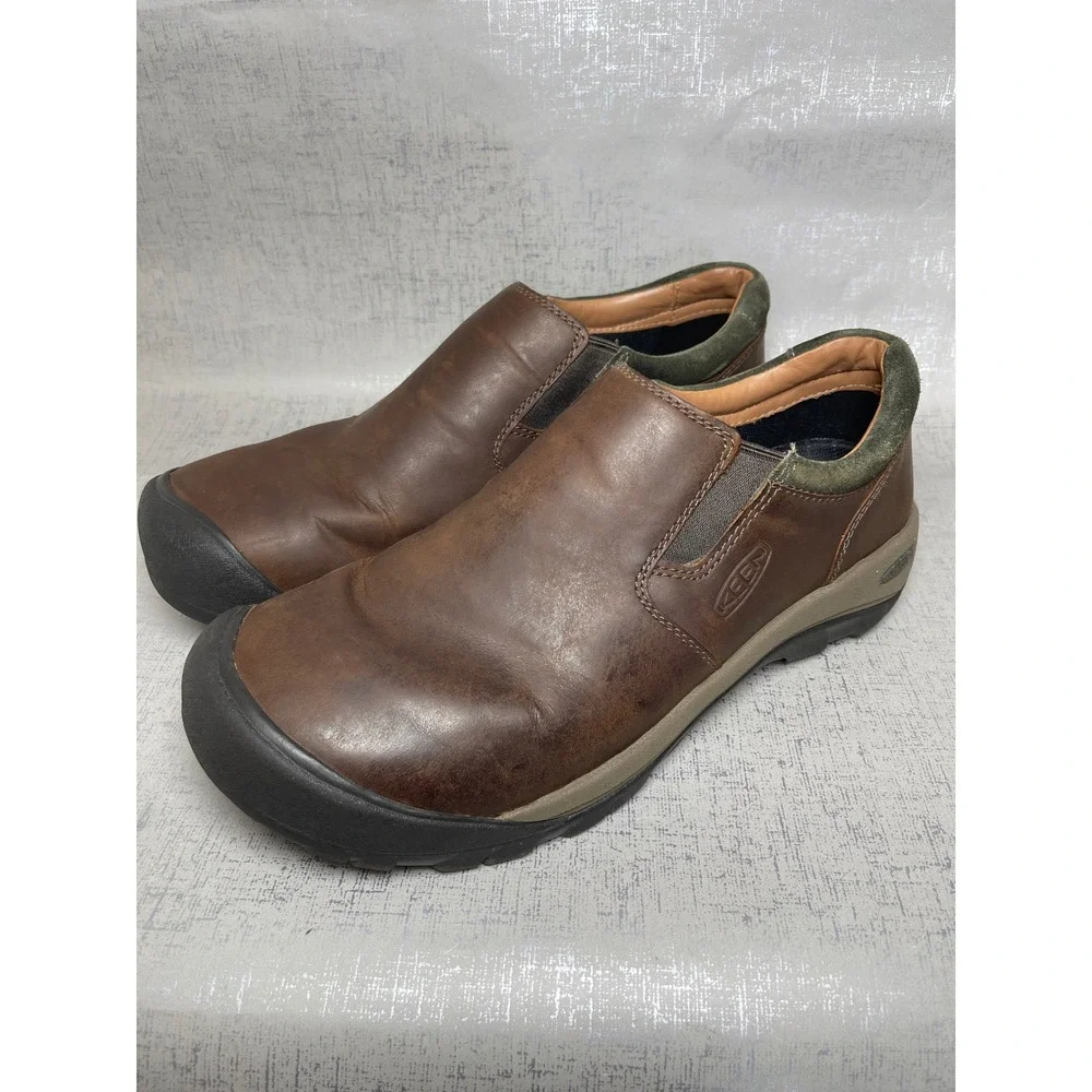 Keen Austin Slip On Brown Leather Loafers Shoes Mens 11.5 Comfort Y2k Classic